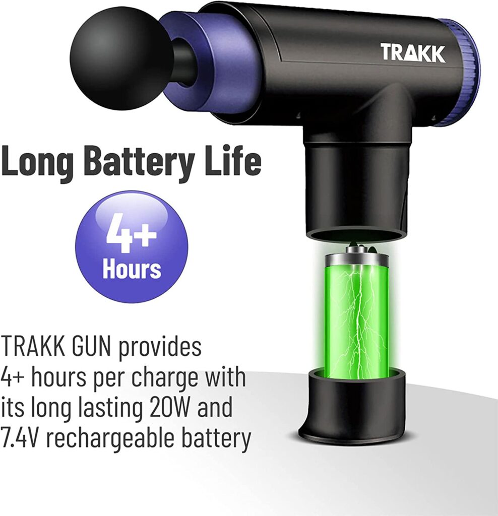 TRAKK SPORT Deep Tissue Handheld Athlete Massage Gun with 4 Speeds