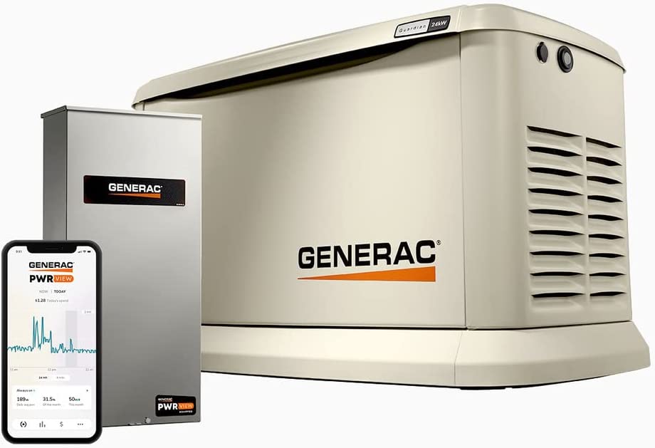 Generac Guardian 24kW Home Standby Generator with PWRview Transfer Switch Wi-Fi Enabled
